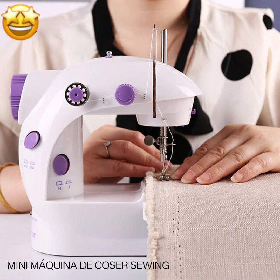 Mini máquina de coser eléctrica portátil con 2 velocidades y luz LED | Pillaca