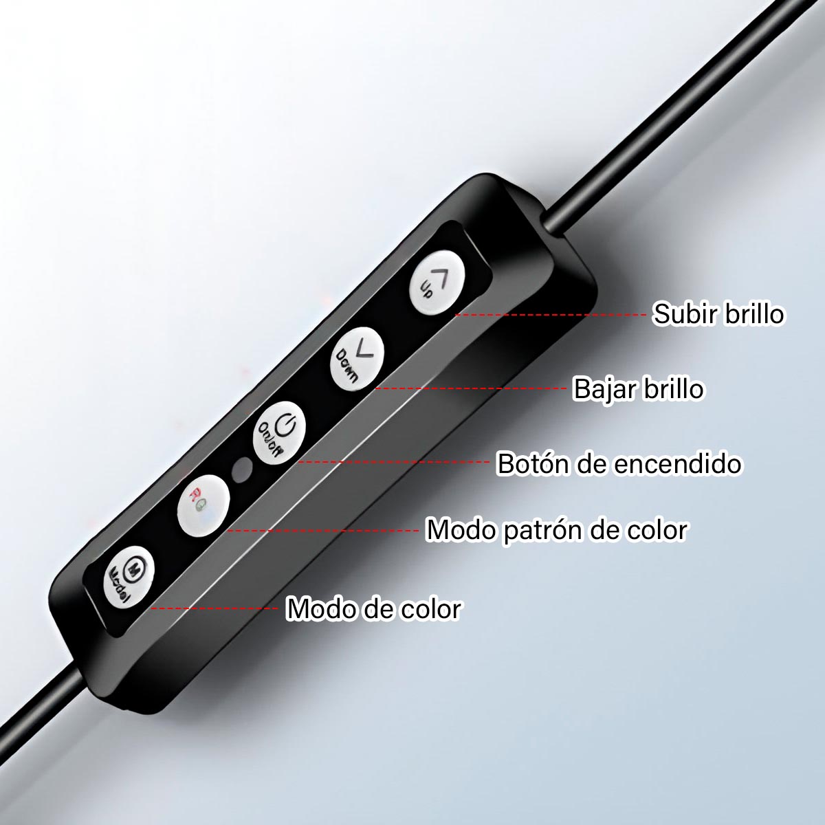 Aro de luz LED de 33 cm con soporte para celular, emitiendo luz cálida sobre fondo blanco 003. | Pillaca