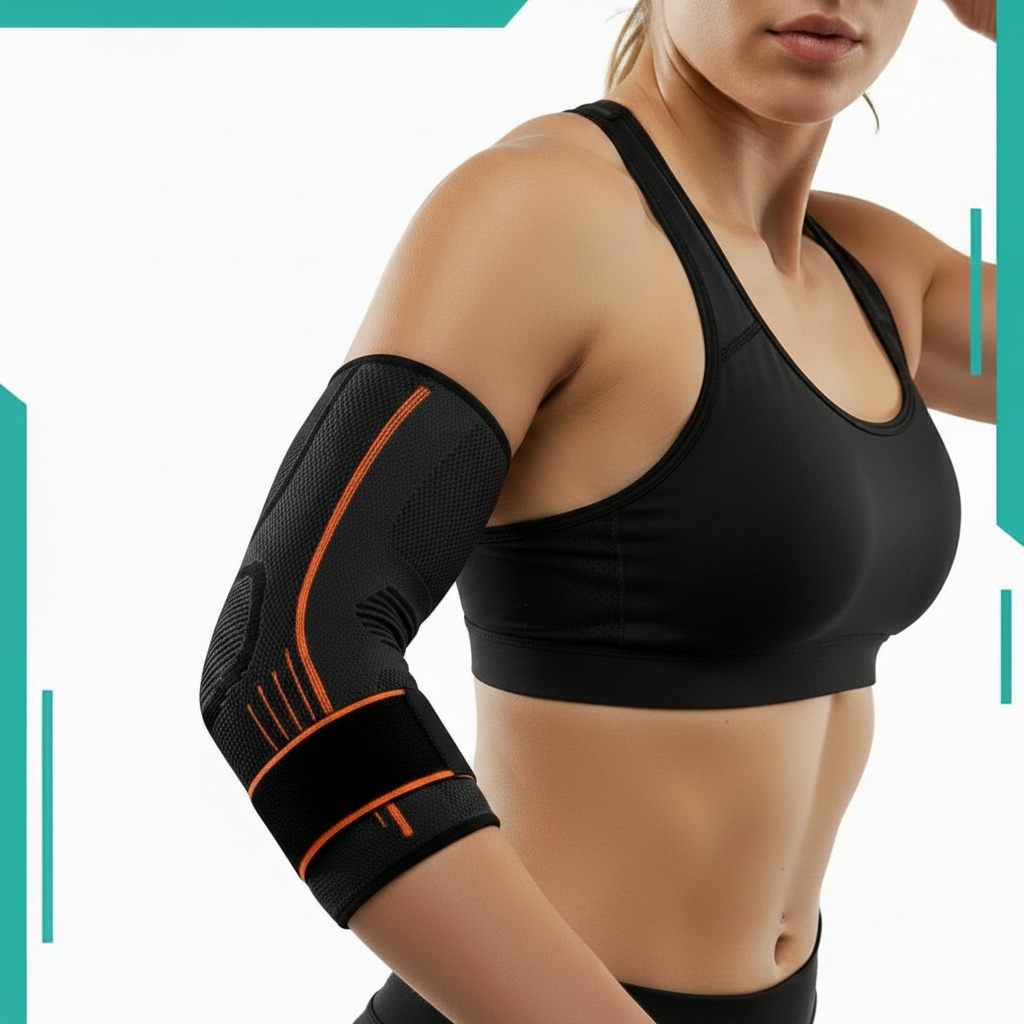 Codera deportiva elástica en spandex para compresión, protección de codos y alivio de lesiones | Pillaca