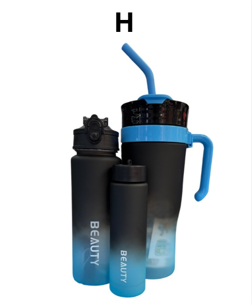 Termo trío de plástico – 1500ml + 400ml + 280ml, stickers y pines