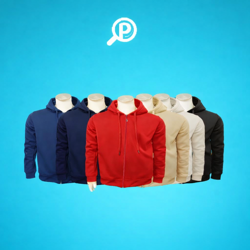 Hoodie para hombre con cierre de cremallera, capota, peso 390 g, composición 52% algodón, 46% poliéster, 2% spandex, referencia 20001H | Pillaca