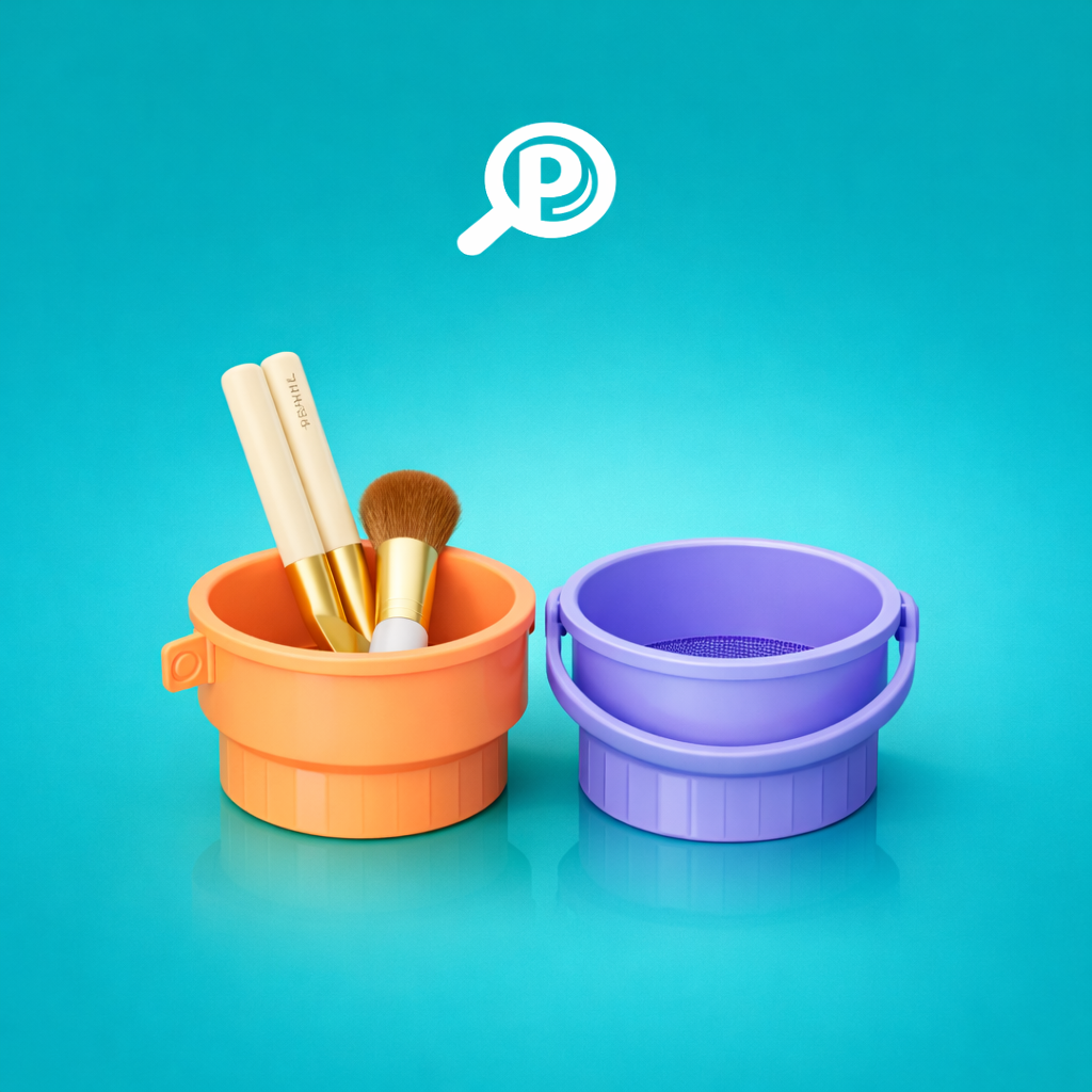 Limpiador de brochas 3 en 1 con diseño plegable y texturas para limpieza profunda. | Pillaca
