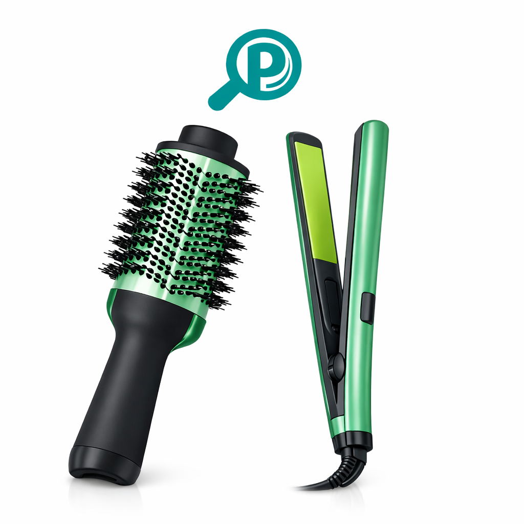 Combo 2 en 1: plancha alisadora y cepillo secador PRO para cabello liso y voluminoso | Pillaca