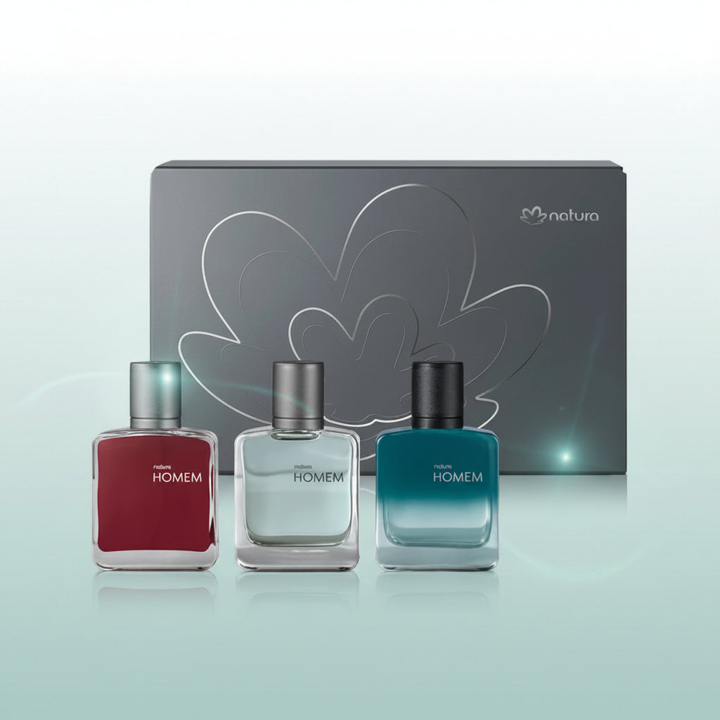 NATURA Caja de Regalo miniaturas Homem: 3 unidades de 25 ml. Homem Essence, Potence y Elo.