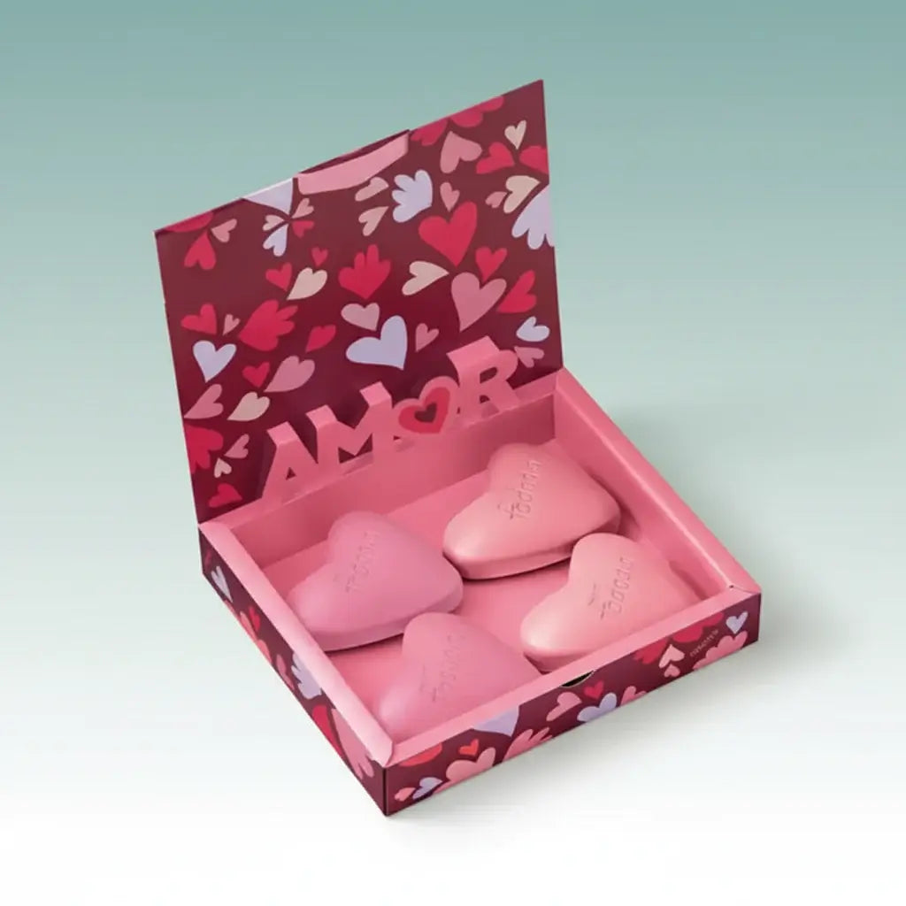 NATURA Regalo Caja de jabones surtidos en forma de corazón Tododía (4x90 gr)