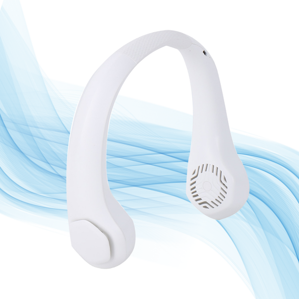 Ventilador de cuello portátil sin aspas, 3 velocidades, batería recargable USB de 4 a 16 horas, diseño seguro y silencioso | Pillaca