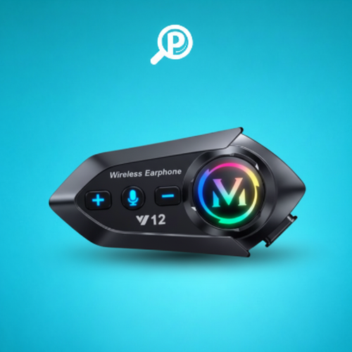 Auriculares Bluetooth Y12 para casco de moto, sonido HD, chip 5.3, impermeables IPX6, batería 13 horas, incluye 2 micrófonos y cable tipo C | Pillaca