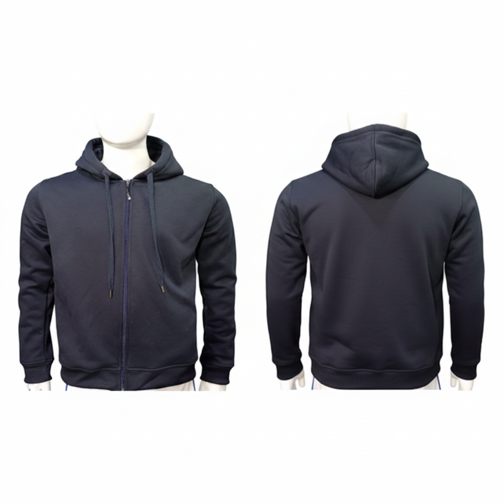 Hoodie para hombre con cierre de cremallera, capota, peso 390 g, composición 52% algodón, 46% poliéster, 2% spandex, referencia 20001H | Pillaca