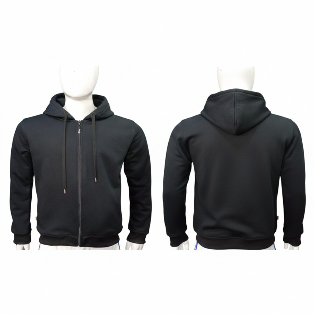 Hoodie para hombre con cierre de cremallera, capota, peso 390 g, composición 52% algodón, 46% poliéster, 2% spandex, referencia 20001H | Pillaca