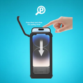 Porta celular Smuk de aluminio, antivibración, compatible con dispositivos hasta 7 pulgadas, estuche hermético, instalación en manillar | Pillaca