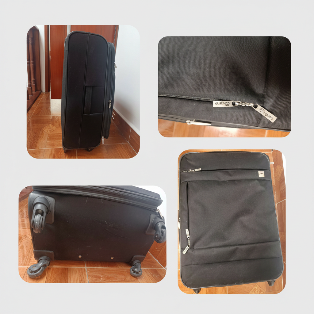 Maleta Lugano expandible color gris con cuatro ruedas giratorias y manija de jale | Pillaca