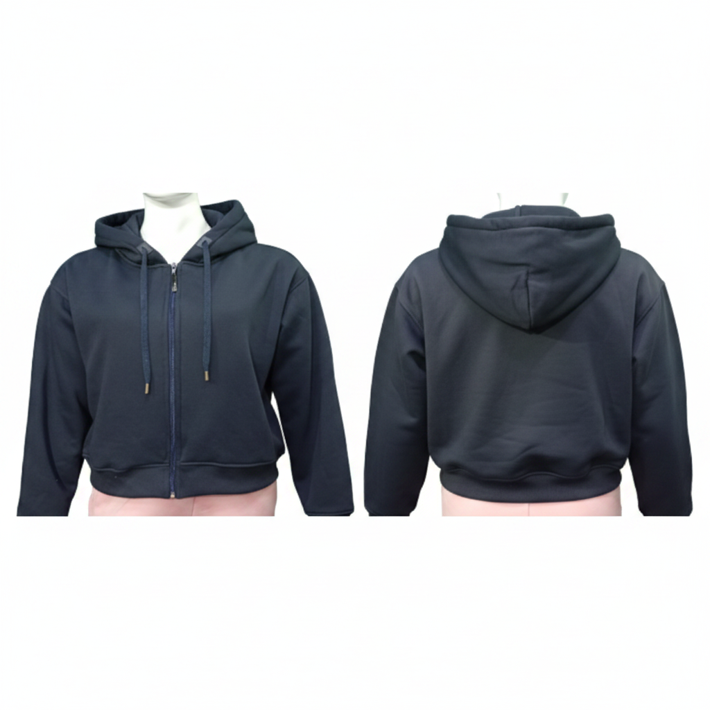 Hoodie para dama con cierre de cremallera, capota, peso 390 g, composición 52% algodón, 46% poliéster, 2% spandex, referencia 100001D | Pillaca