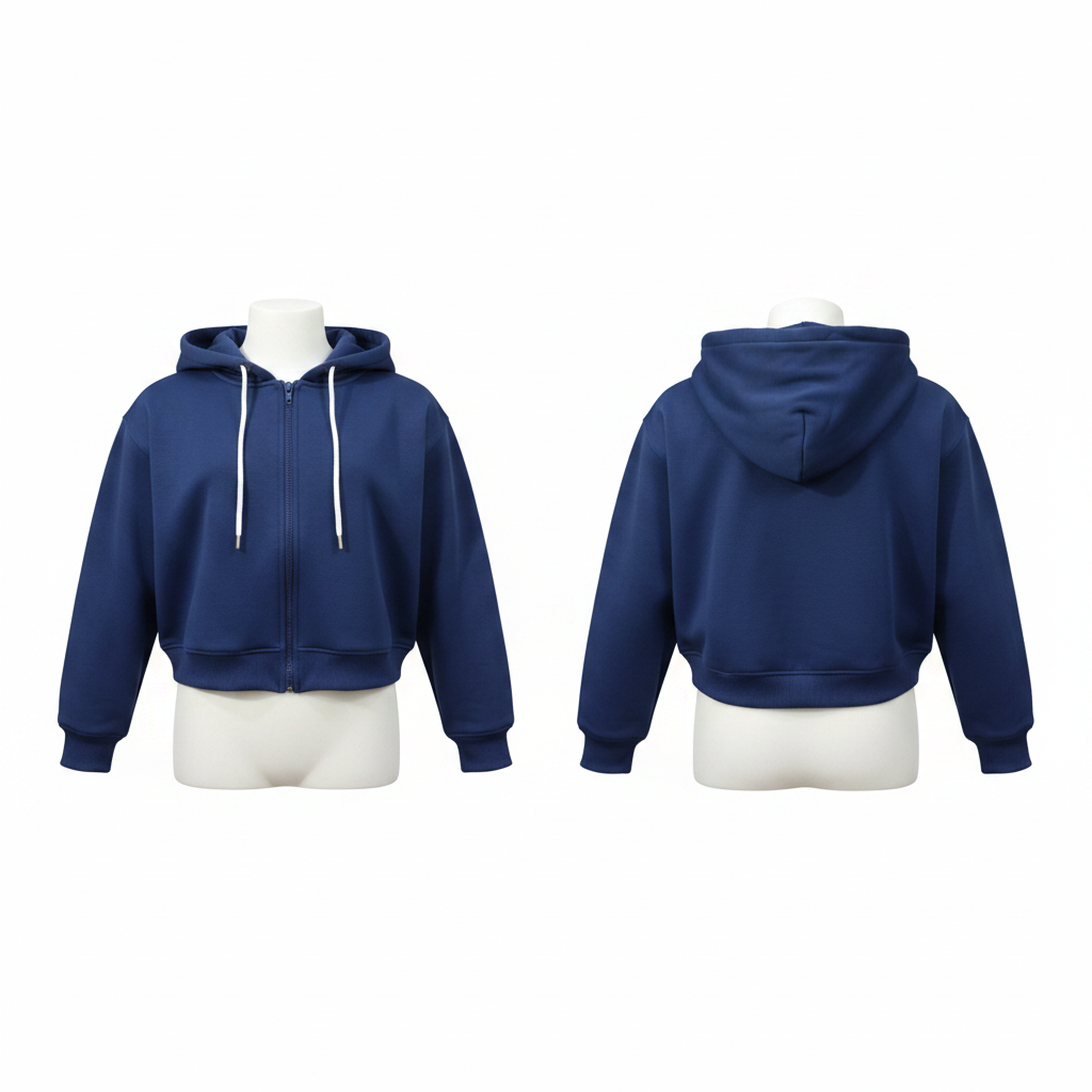 Hoodie para dama con cierre de cremallera, capota, peso 390 g, composición 52% algodón, 46% poliéster, 2% spandex, referencia 100001D | Pillaca