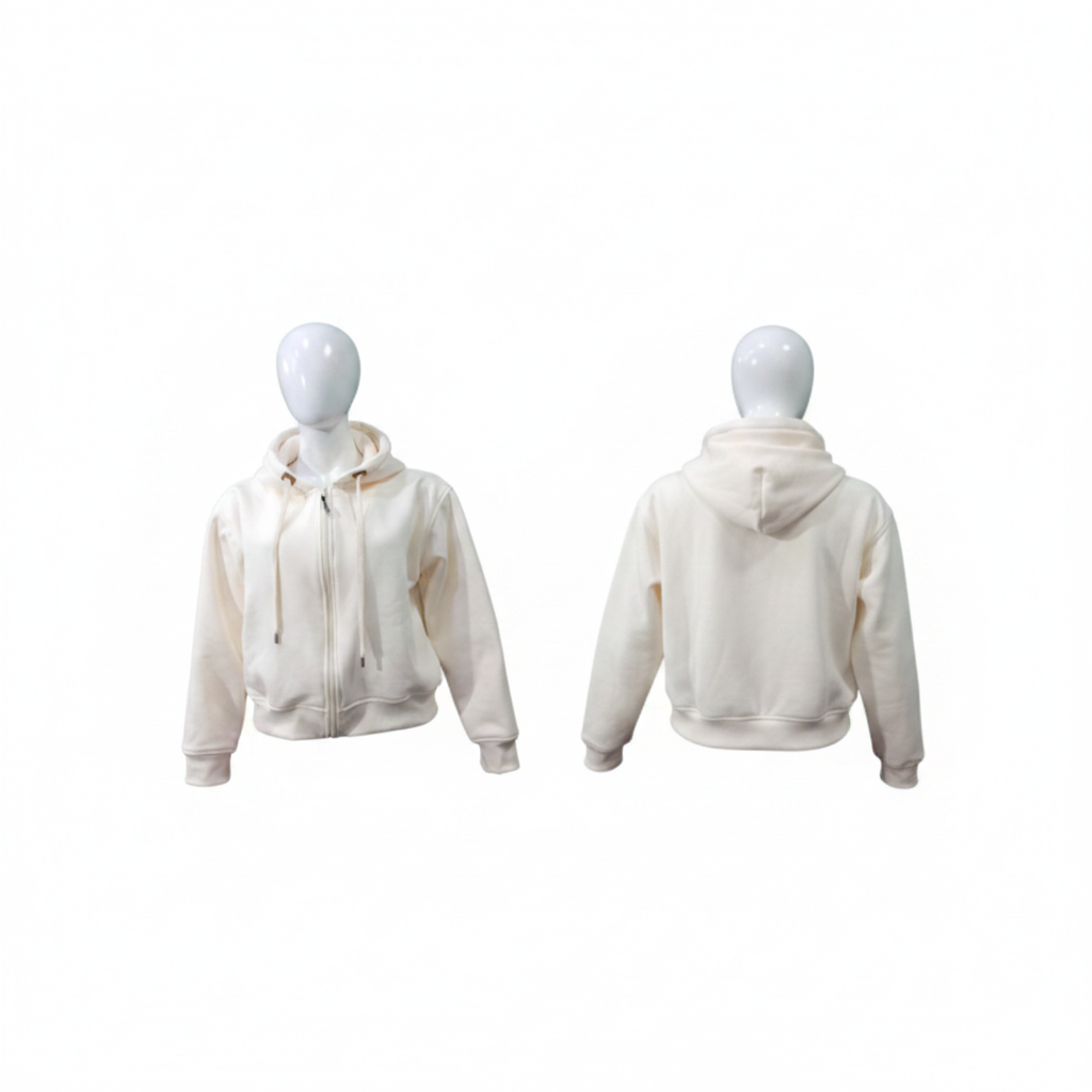 Hoodie para dama con cierre de cremallera, capota, peso 390 g, composición 52% algodón, 46% poliéster, 2% spandex, referencia 100001D | Pillaca