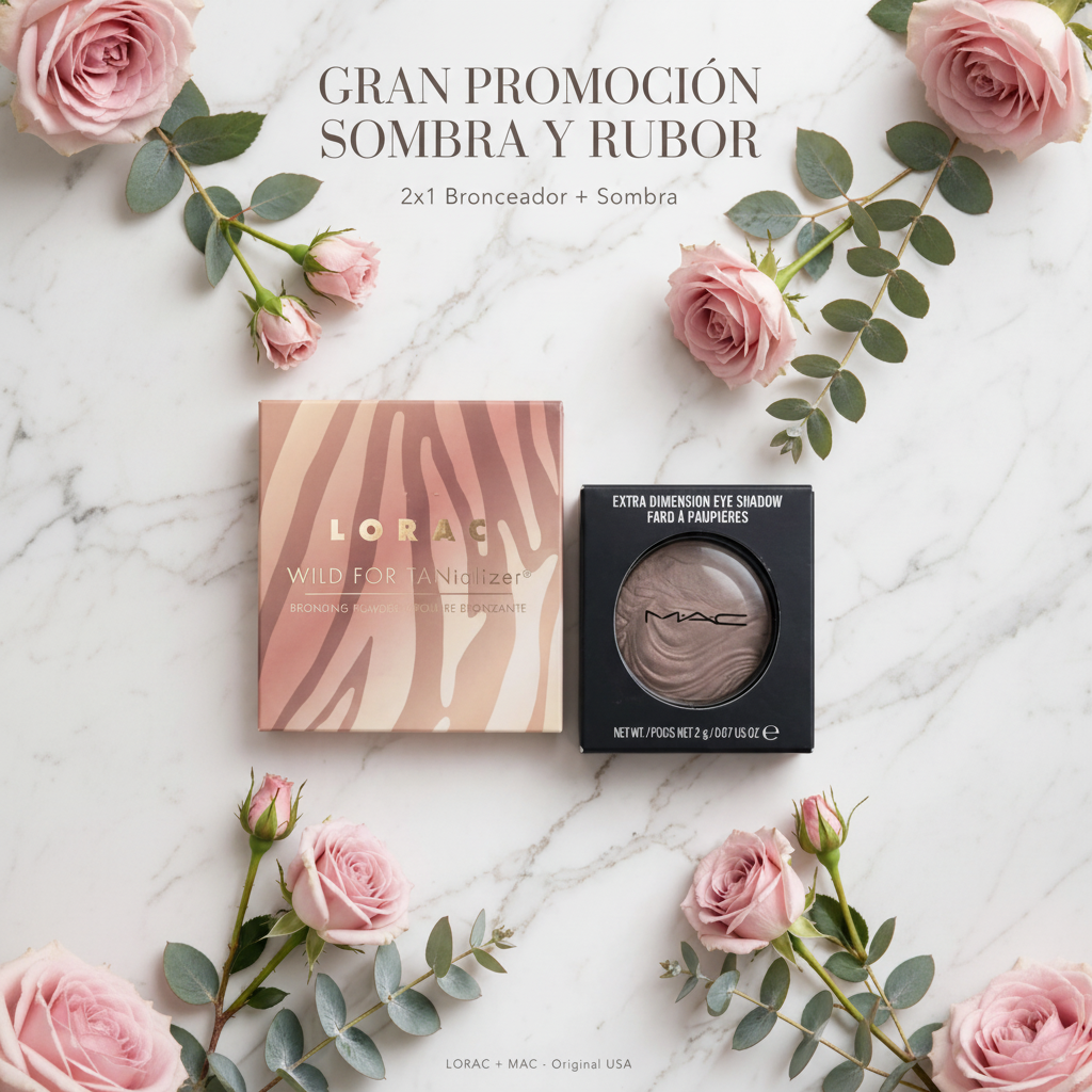 ombo de belleza Lorac y MAC con polvo bronceador Lorac y sombra de ojos MAC Extra Dimension 2g, 2 piezas exclusivas | Pillaca