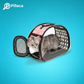 Transportador transparente plegable para gatos, lados suaves, ventilación superior y lateral, base antideslizante, doble sistema de transporte, medidas 42x28.5x33 cm | Pillaca