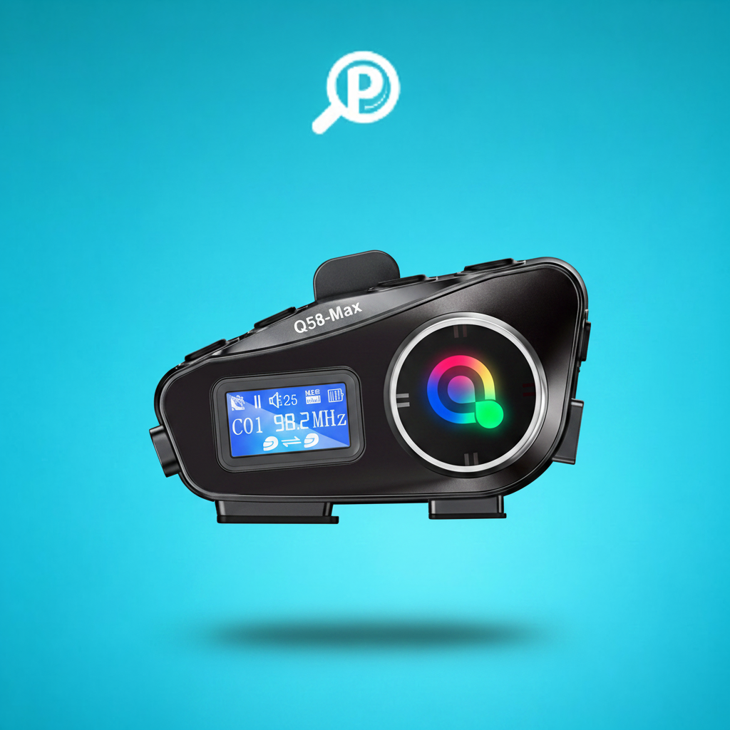 Intercomunicador Q58 Max para moto, alcance 500 metros, audio DSP dual, 6 efectos EQ, batería 1000mAh, 25 horas de duración | Pillaca