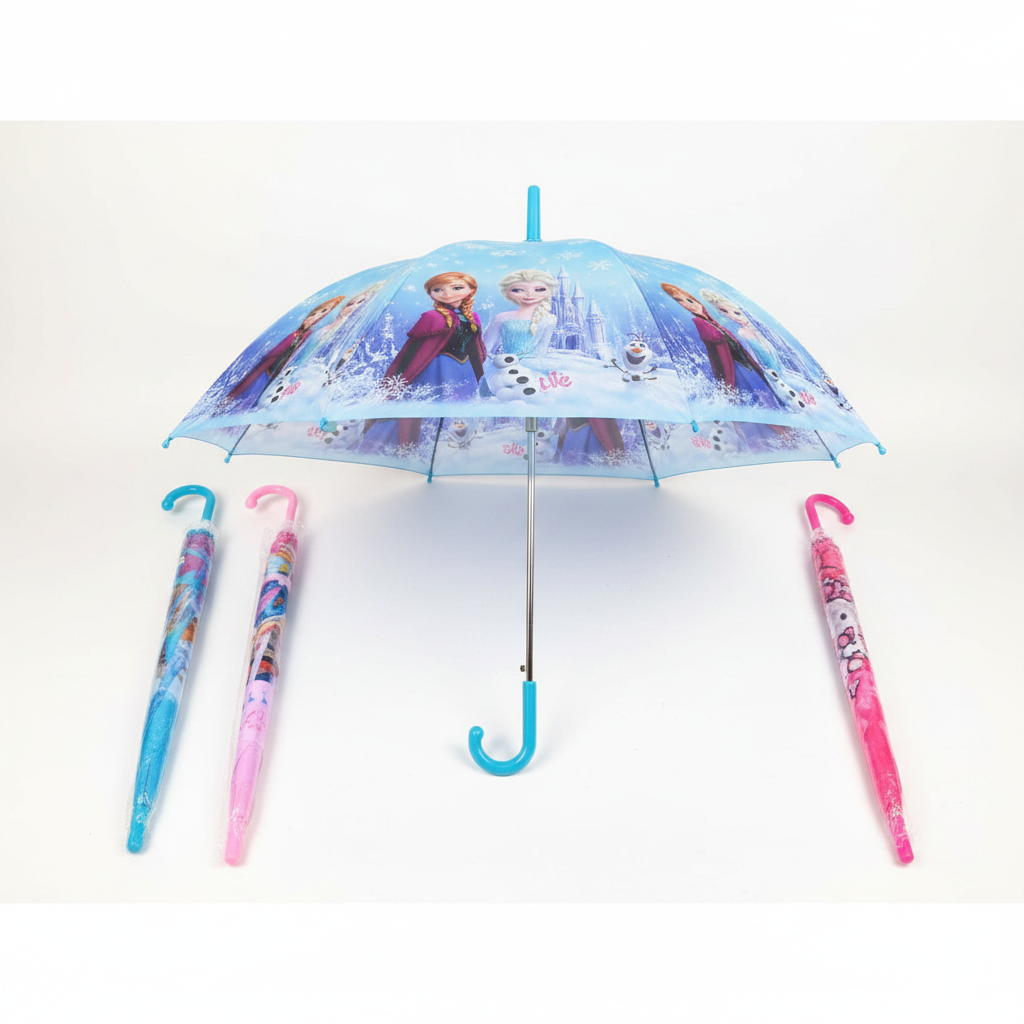 Kit impermeable infantil con sombrilla e impermeable, motivos Frozen, Hello Kitty o Princesas, talla para niños de 4 a 8 años, protección contra lluvia | Pillaca