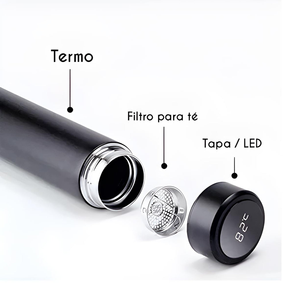 Termo 420 ml con indicador de temperatura – Acero inoxidable