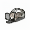 Transportador transparente plegable para gatos, lados suaves, ventilación superior y lateral, base antideslizante, doble sistema de transporte, medidas 42x28.5x33 cm | Pillaca