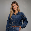 Chaqueta jean mujer de Style F Mossli: 100% algodón. Corte moderno, desflecada, versátil | Pillaca