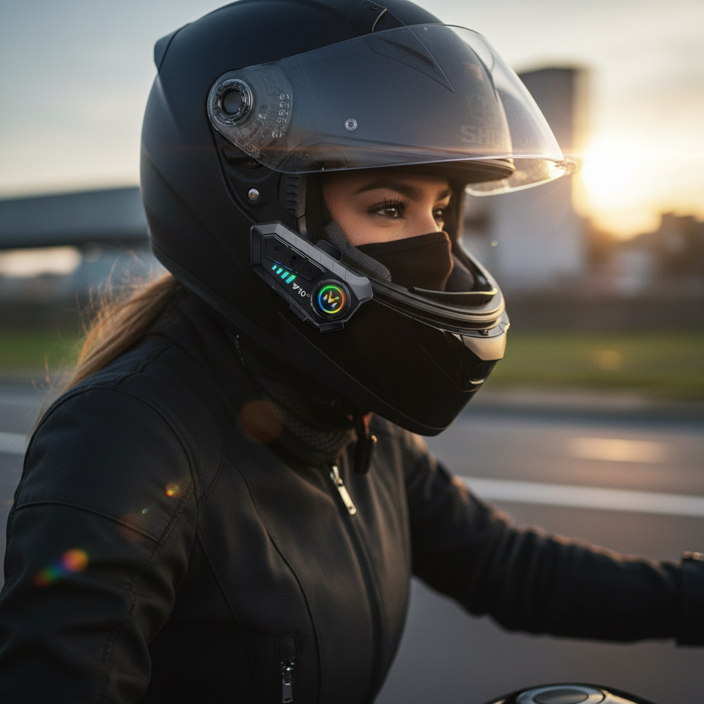 Intercomunicador Bluetooth Y10-2X para moto, alcance 300 metros, 20 horas de batería, Bluetooth 5.3, reducción de ruido CVC, impermeable IP65 | Pillaca