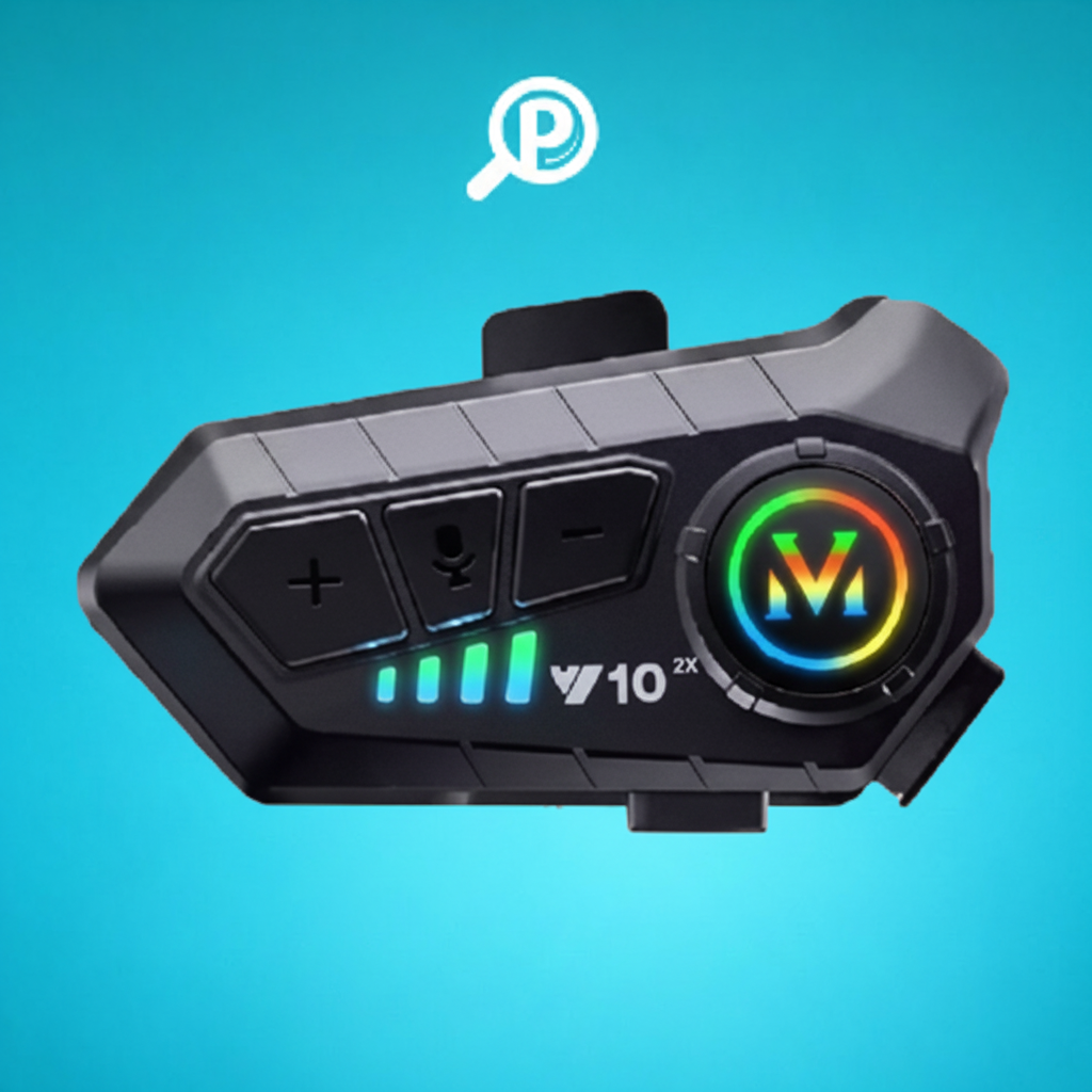 Intercomunicador Bluetooth Y10-2X para moto, alcance 300 metros, 20 horas de batería, Bluetooth 5.3, reducción de ruido CVC, impermeable IP65 | Pillaca